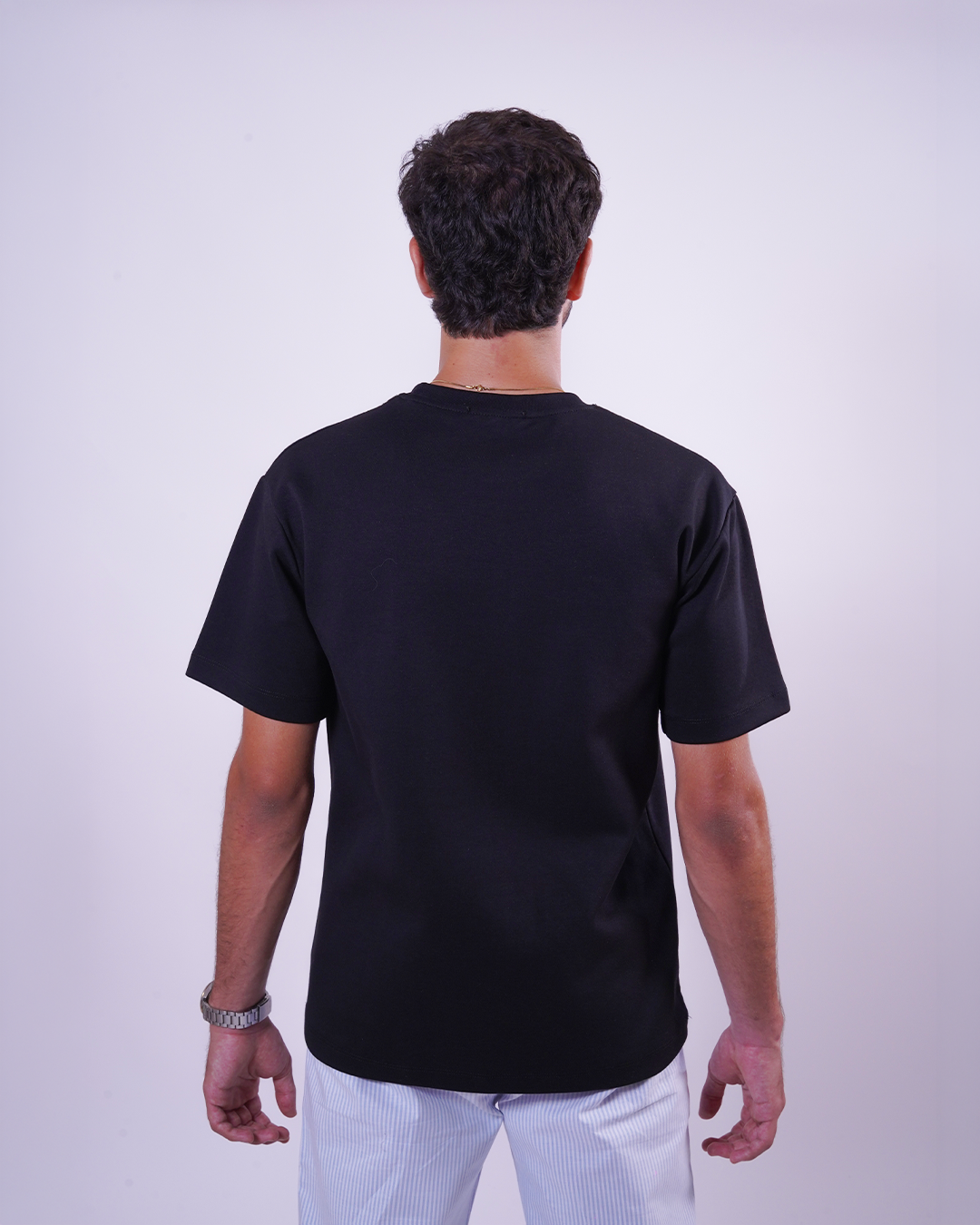 Black Basic Medium-Weight T-Shirt - Men