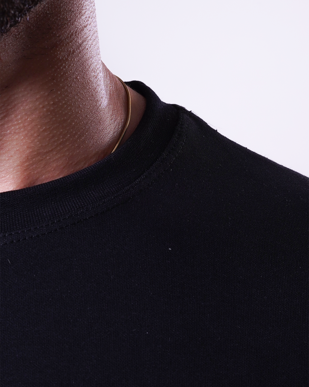Black Basic Medium-Weight T-Shirt - Men