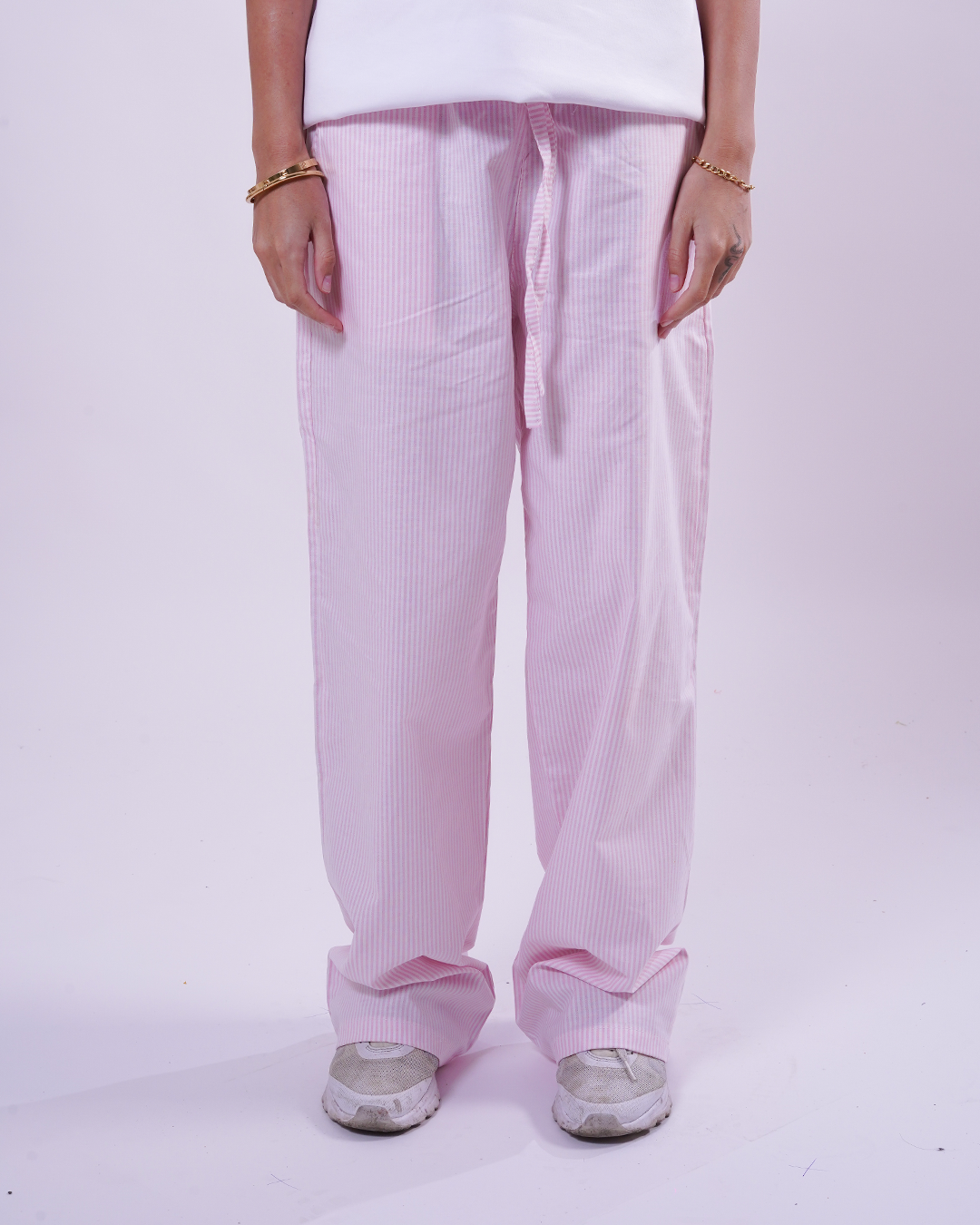 Pink Striped Pants - Women