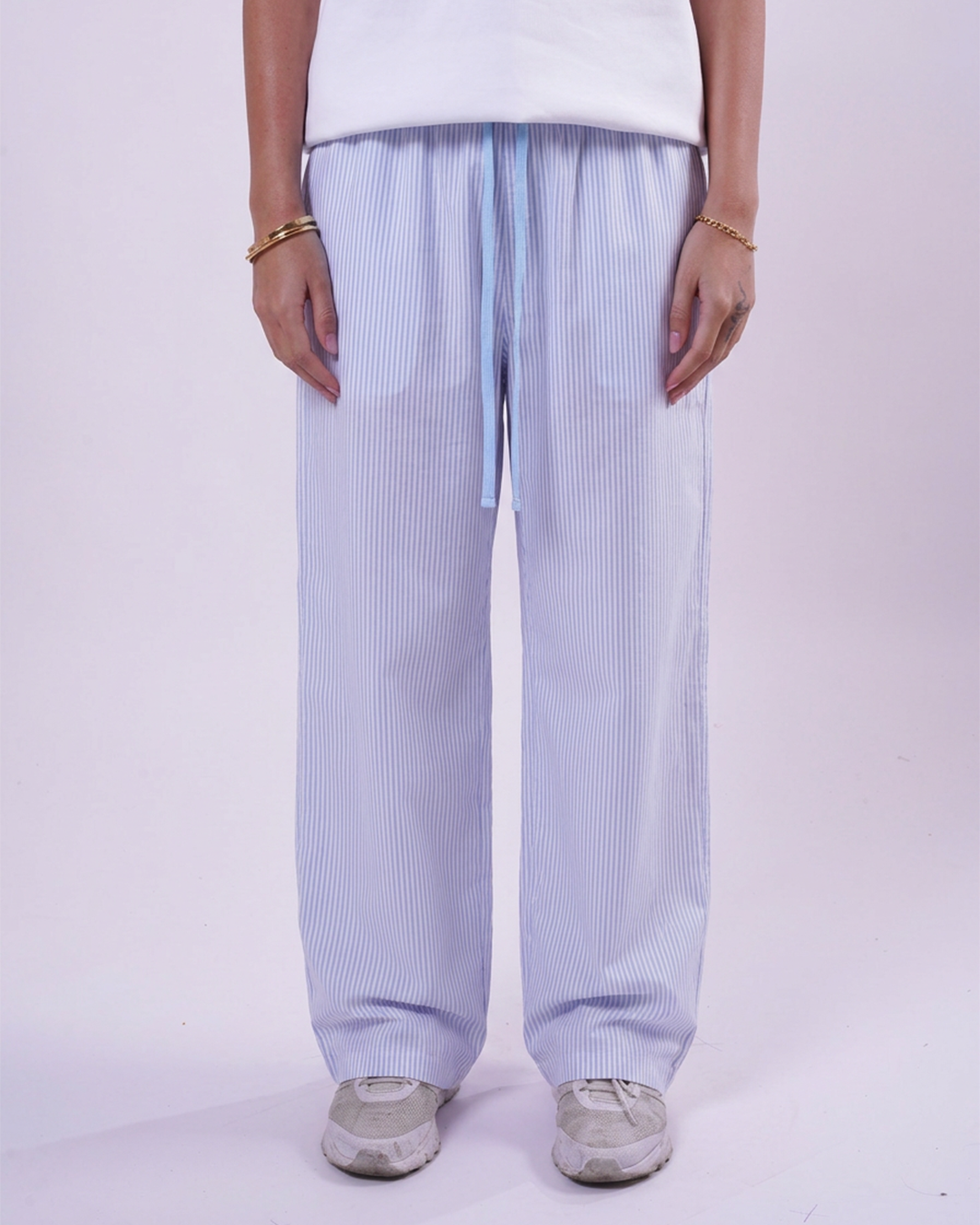 Blue Striped Pants - Women