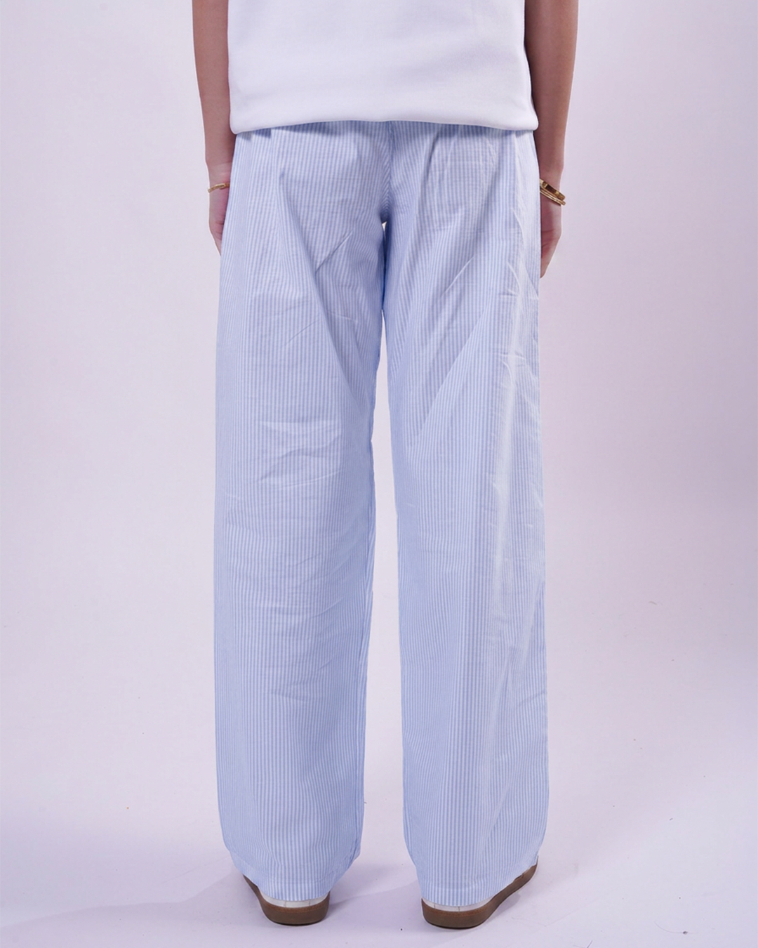 Blue Striped Pants - Women